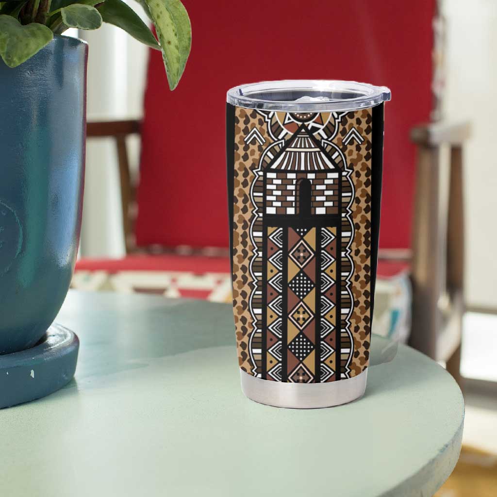 Mali Mud Cloth Leopards Legacy Tumbler Cup African Tribal Pattern - African Pride