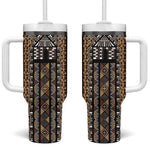 Mali Mud Cloth Leopards Legacy Tumbler With Handle African Tribal Pattern - African Pride