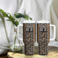 Mali Mud Cloth Leopards Legacy Tumbler With Handle African Tribal Pattern - African Pride