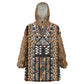 Mali Mud Cloth Leopards Legacy Wearable Blanket Hoodie African Tribal Pattern - African Pride