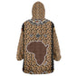 Mali Mud Cloth Leopards Legacy Wearable Blanket Hoodie African Tribal Pattern - African Pride