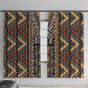 Mali Mud Cloth Leopards Legacy Window Curtain African Tribal Pattern - African Pride