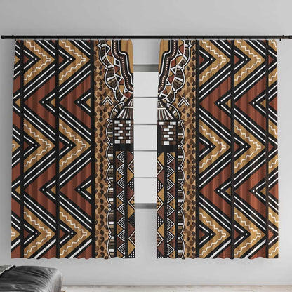 Mali Mud Cloth Leopards Legacy Window Curtain African Tribal Pattern - African Pride