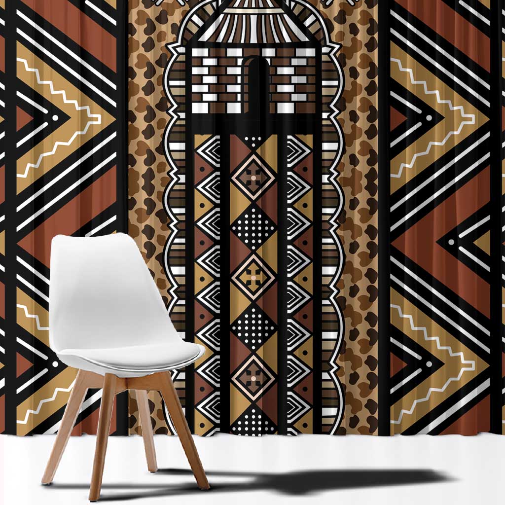 Mali Mud Cloth Leopards Legacy Window Curtain African Tribal Pattern - African Pride