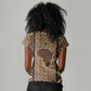 Mali Mud Cloth Leopards Legacy Women V-Neck T-Shirt African Tribal Pattern - African Pride