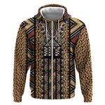 Mali Mud Cloth Leopards Legacy Zip Hoodie African Tribal Pattern - African Pride
