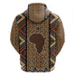 Mali Mud Cloth Leopards Legacy Zip Hoodie African Tribal Pattern - African Pride