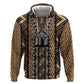 Mali Mud Cloth Leopards Legacy Zip Hoodie African Tribal Pattern - African Pride
