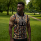 Mali Mud Cloth Leopards Legacy Zipper Polo Shirt Tribal Village