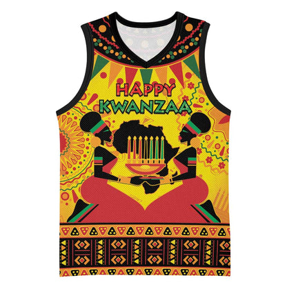Afro-Americans Kwanzaa Basketball Jersey African Pattern - African Pride