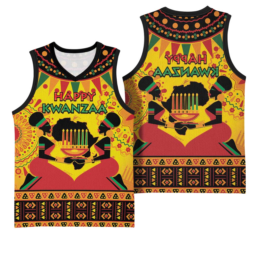 Afro-Americans Kwanzaa Basketball Jersey African Pattern - African Pride