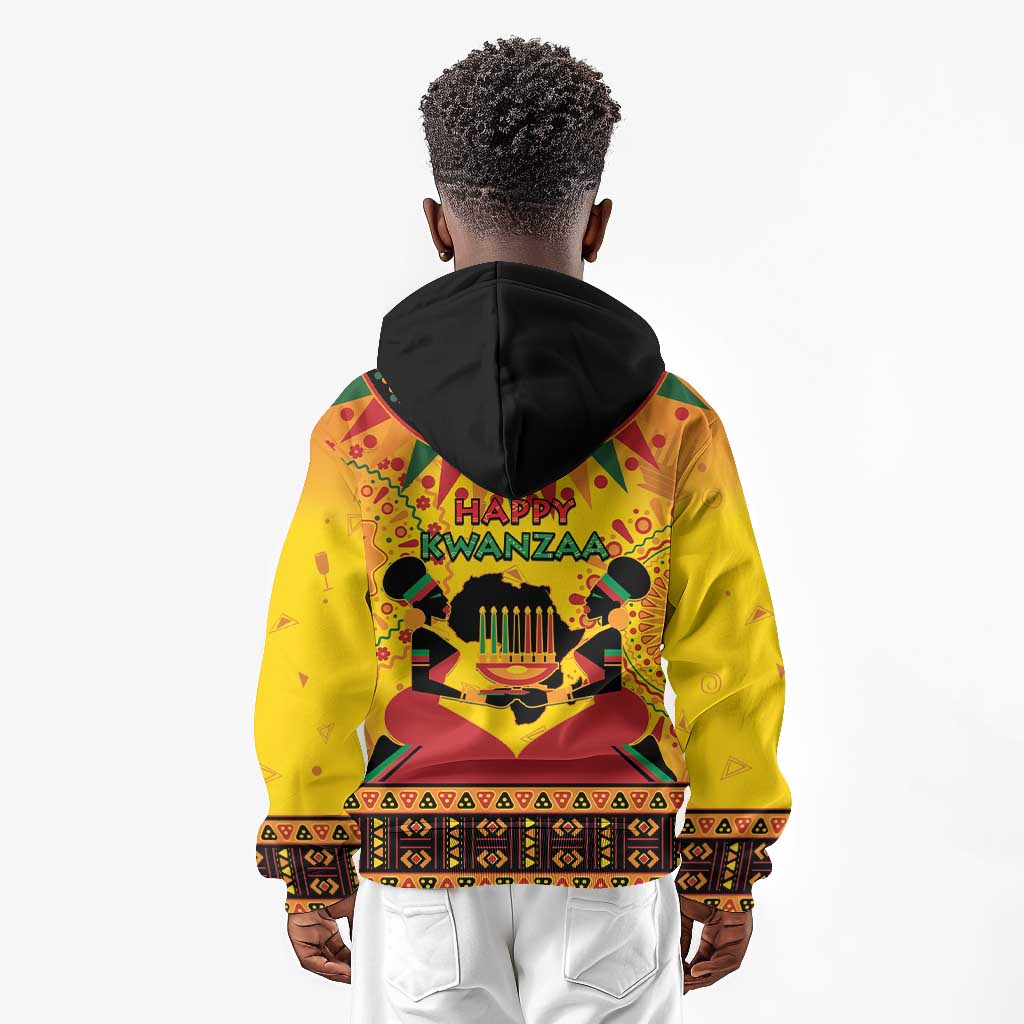 Afro-Americans Kwanzaa Kid Hoodie African Pattern