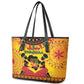 Afro-Americans Kwanzaa Leather Tote Bag African Pattern