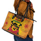 Afro-Americans Kwanzaa Leather Tote Bag African Pattern