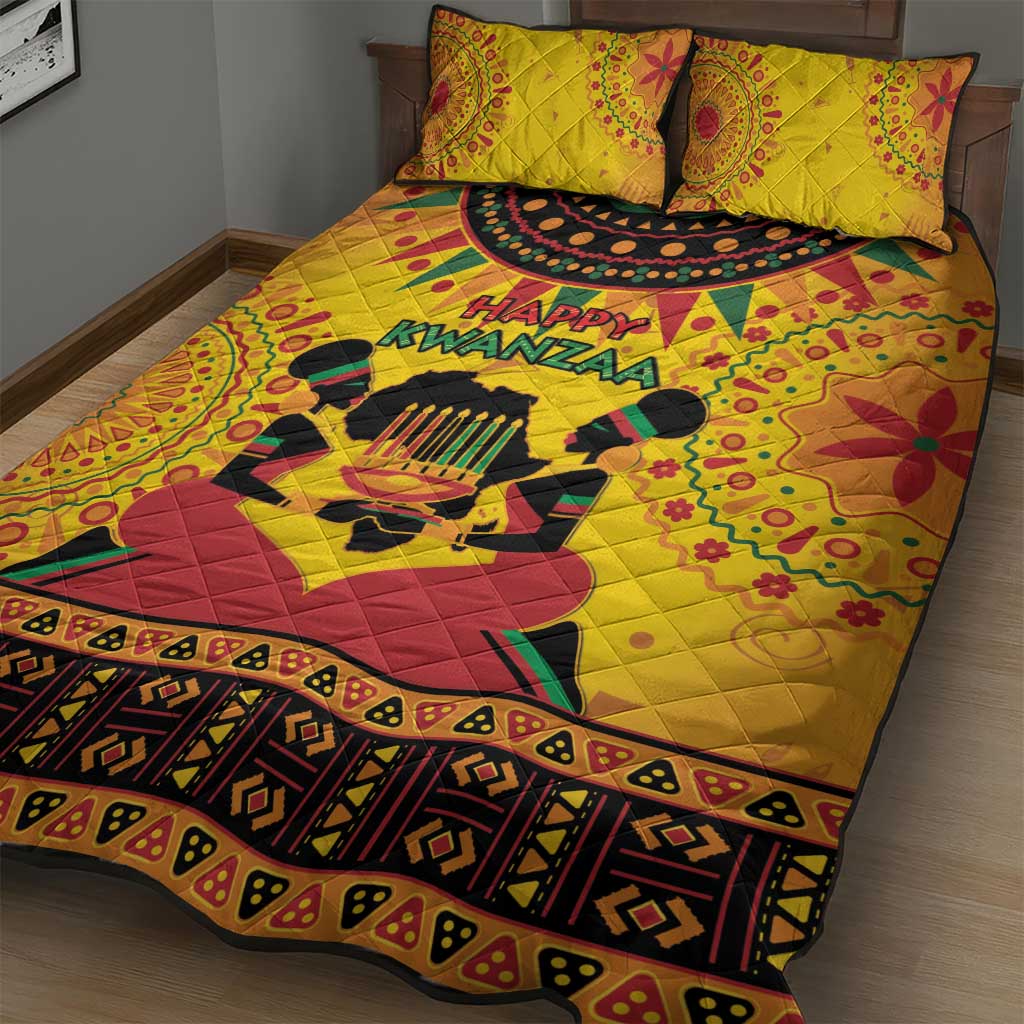 Afro-Americans Kwanzaa Quilt Bed Set African Pattern