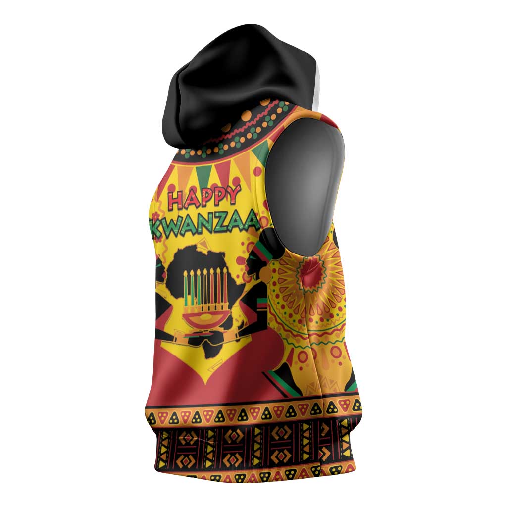 Afro-Americans Kwanzaa Sleeveless Hoodie African Pattern - African Pride