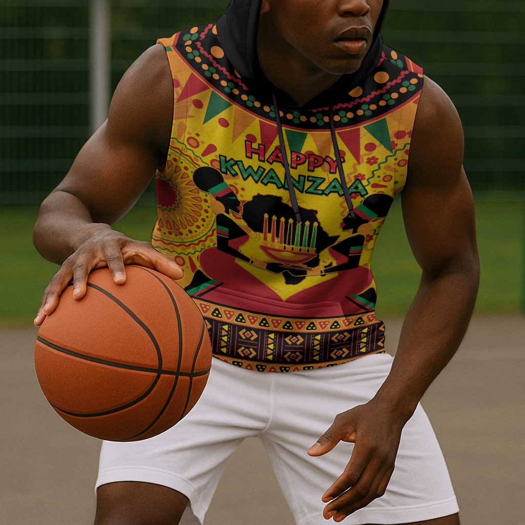 Afro-Americans Kwanzaa Sleeveless Hoodie African Pattern - African Pride