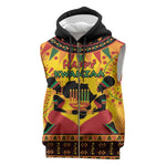 Afro-Americans Kwanzaa Sleeveless Zip Hoodie African Pattern - African Pride