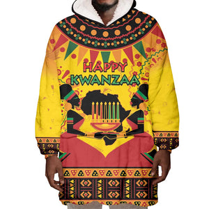 Afro-Americans Kwanzaa Wearable Blanket Hoodie African Pattern