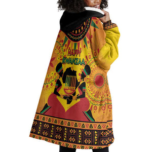 Afro-Americans Kwanzaa Wearable Blanket Hoodie African Pattern