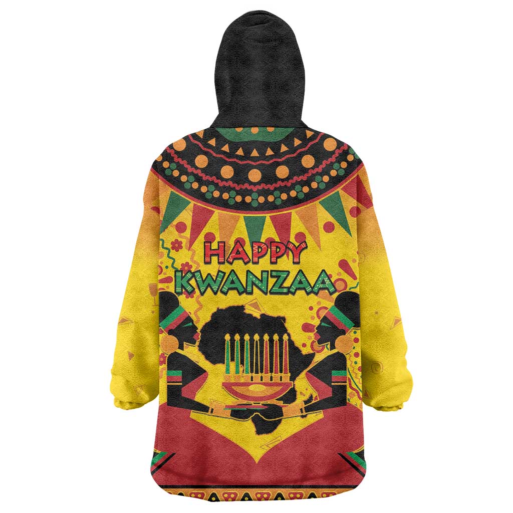 Afro-Americans Kwanzaa Wearable Blanket Hoodie African Pattern