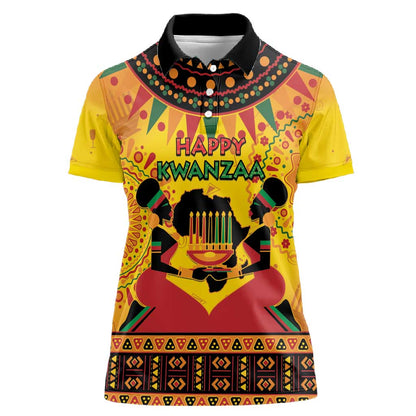 Afro-Americans Kwanzaa Women Polo Shirt African Pattern