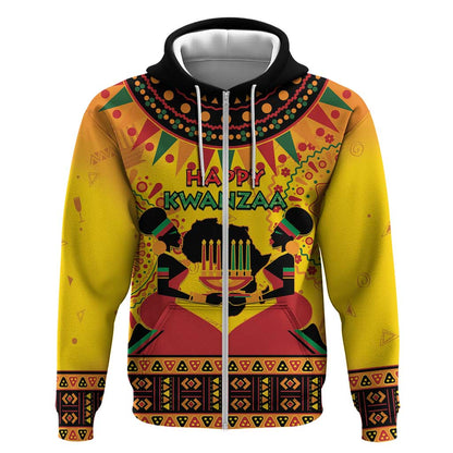 Afro-Americans Kwanzaa Zip Hoodie African Pattern