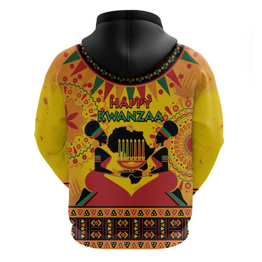 Afro-Americans Kwanzaa Zip Hoodie African Pattern