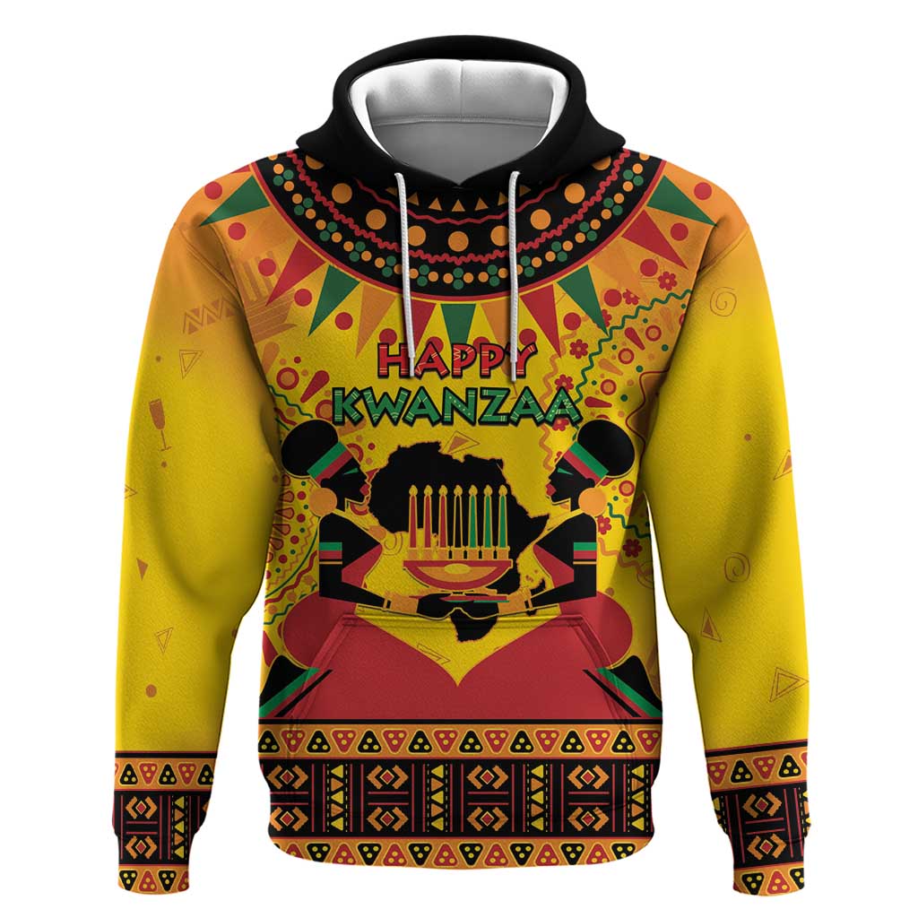Afro-Americans Kwanzaa Zip Hoodie African Pattern