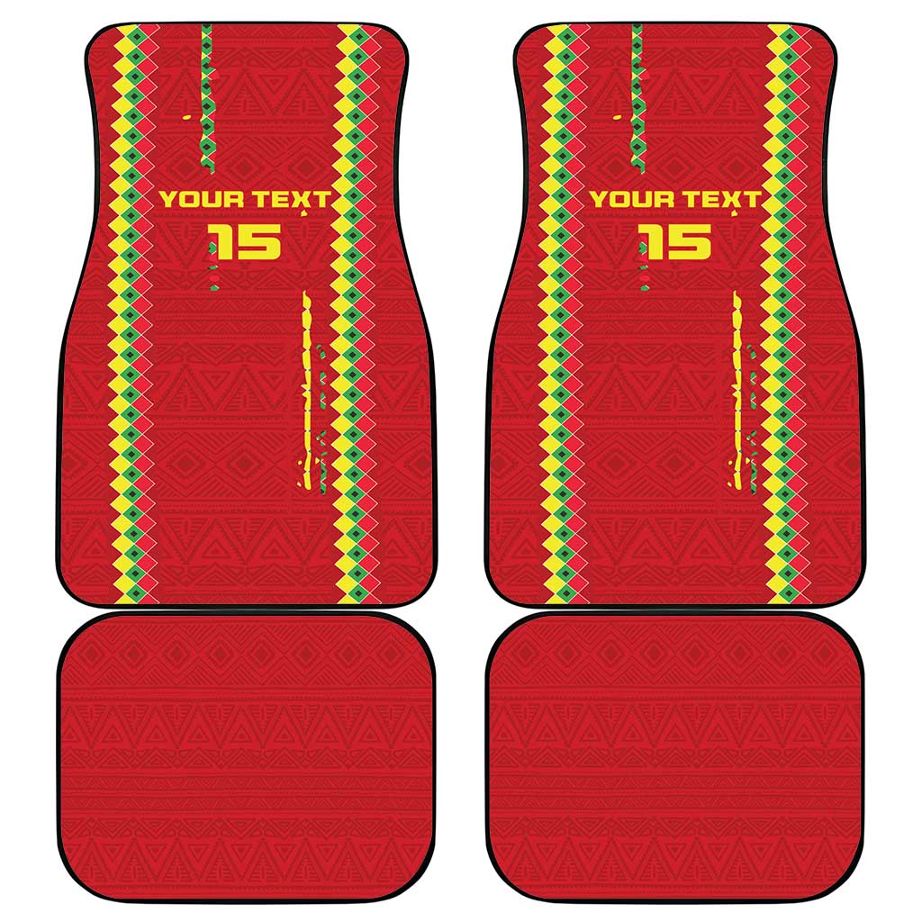 Custom Guinea Bissau Football Car Mats Go Djurtus - African Pattern