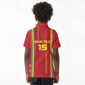 Custom Guinea Bissau Football Kid Polo Shirt Go Djurtus - African Pattern