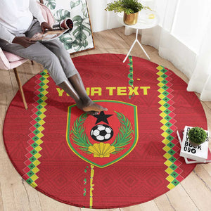 Custom Guinea Bissau Football Round Carpet Go Djurtus - African Pattern