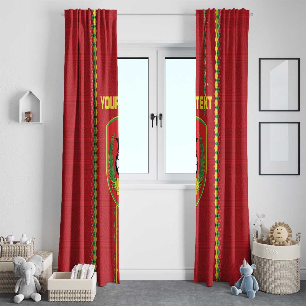 Custom Guinea Bissau Football Window Curtain Go Djurtus - African Pattern