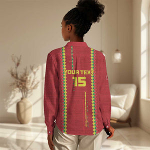 Custom Guinea Bissau Football Women Casual Shirt Go Djurtus - African Pattern LT15