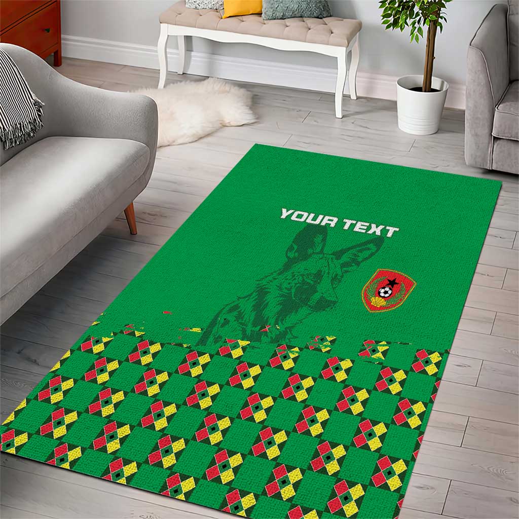 Custom Guinea Bissau Football Area Rug African Wild Dog - Go Djurtus