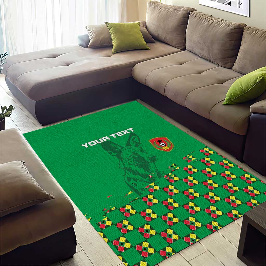Custom Guinea Bissau Football Area Rug African Wild Dog - Go Djurtus