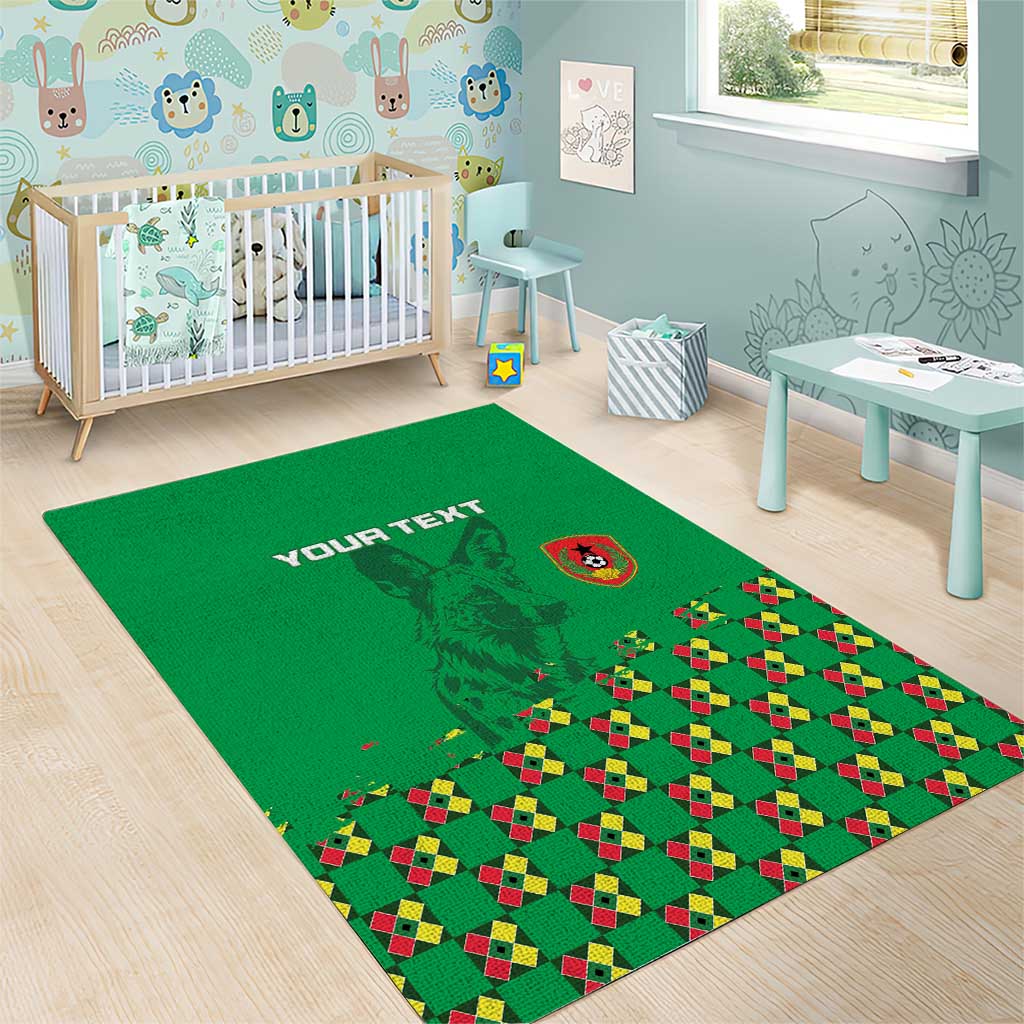 Custom Guinea Bissau Football Area Rug African Wild Dog - Go Djurtus