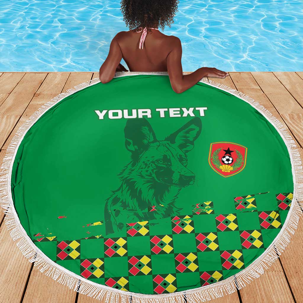 Custom Guinea Bissau Football Beach Blanket African Wild Dog - Go Djurtus