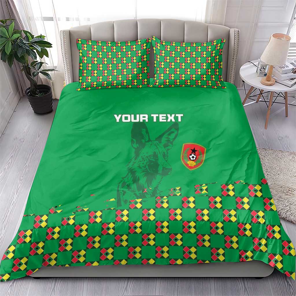 Custom Guinea Bissau Football Bedding Set African Wild Dog - Go Djurtus