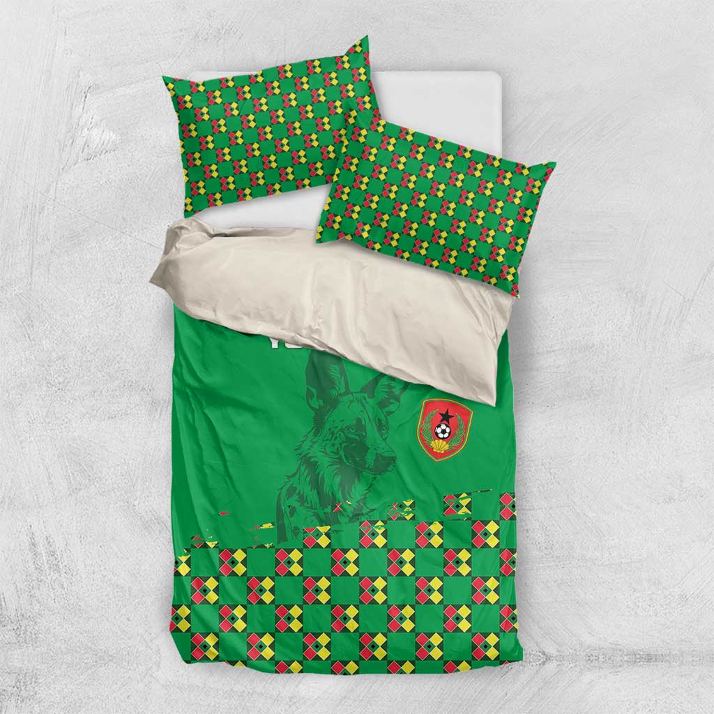 Custom Guinea Bissau Football Bedding Set African Wild Dog - Go Djurtus