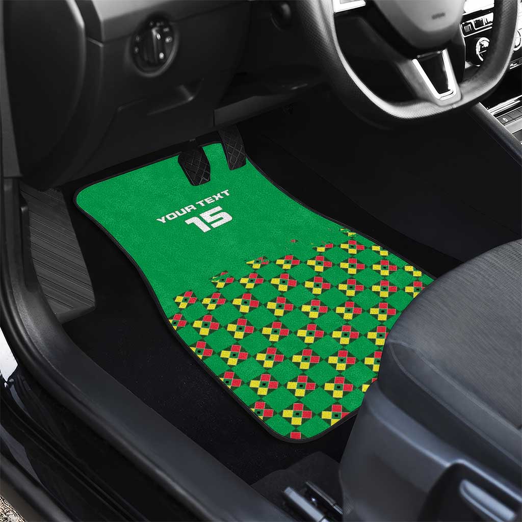 Custom Guinea Bissau Football Car Mats African Wild Dog - Go Djurtus