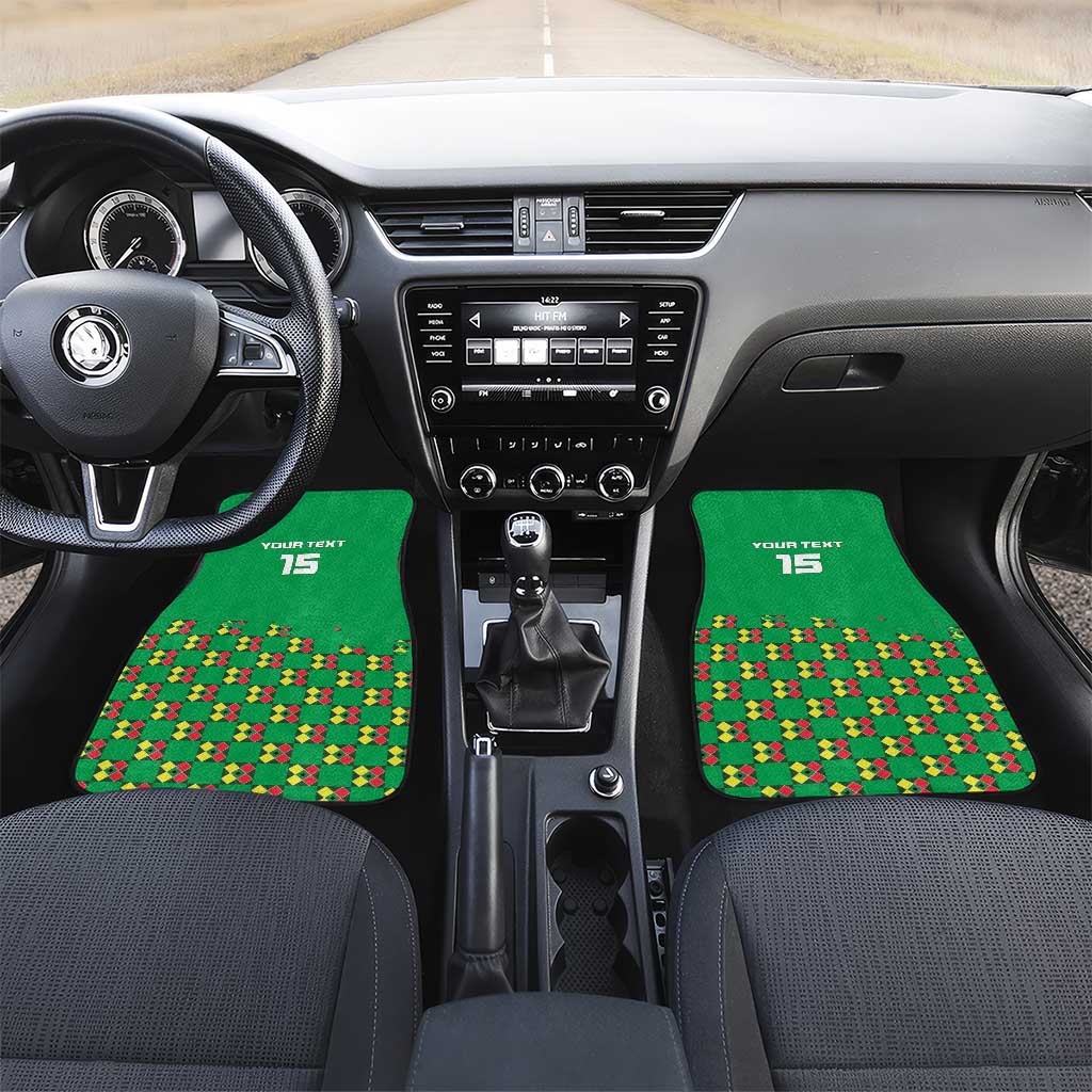 Custom Guinea Bissau Football Car Mats African Wild Dog - Go Djurtus