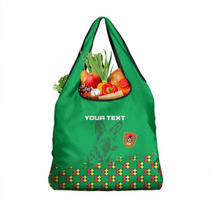 Custom Guinea Bissau Football Grocery Bag African Wild Dog - Go Djurtus