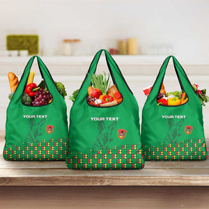 Custom Guinea Bissau Football Grocery Bag African Wild Dog - Go Djurtus