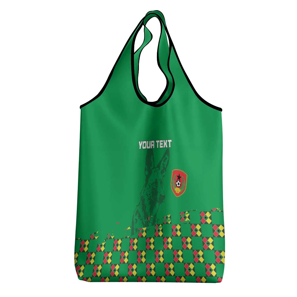 Custom Guinea Bissau Football Grocery Bag African Wild Dog - Go Djurtus