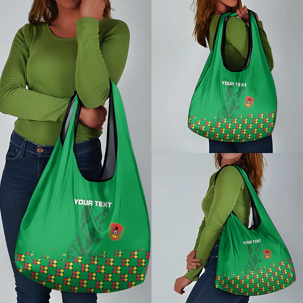 Custom Guinea Bissau Football Grocery Bag African Wild Dog - Go Djurtus