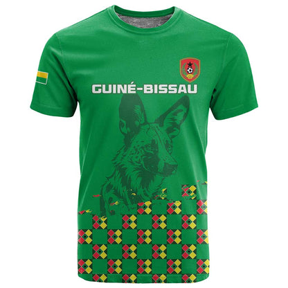 Custom Guinea Bissau Football T shirt African Wild Dog - Go Djurtus