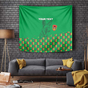 Custom Guinea Bissau Football Tapestry African Wild Dog - Go Djurtus