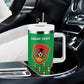 Custom Guinea Bissau Football Tumbler With Handle African Wild Dog - Go Djurtus