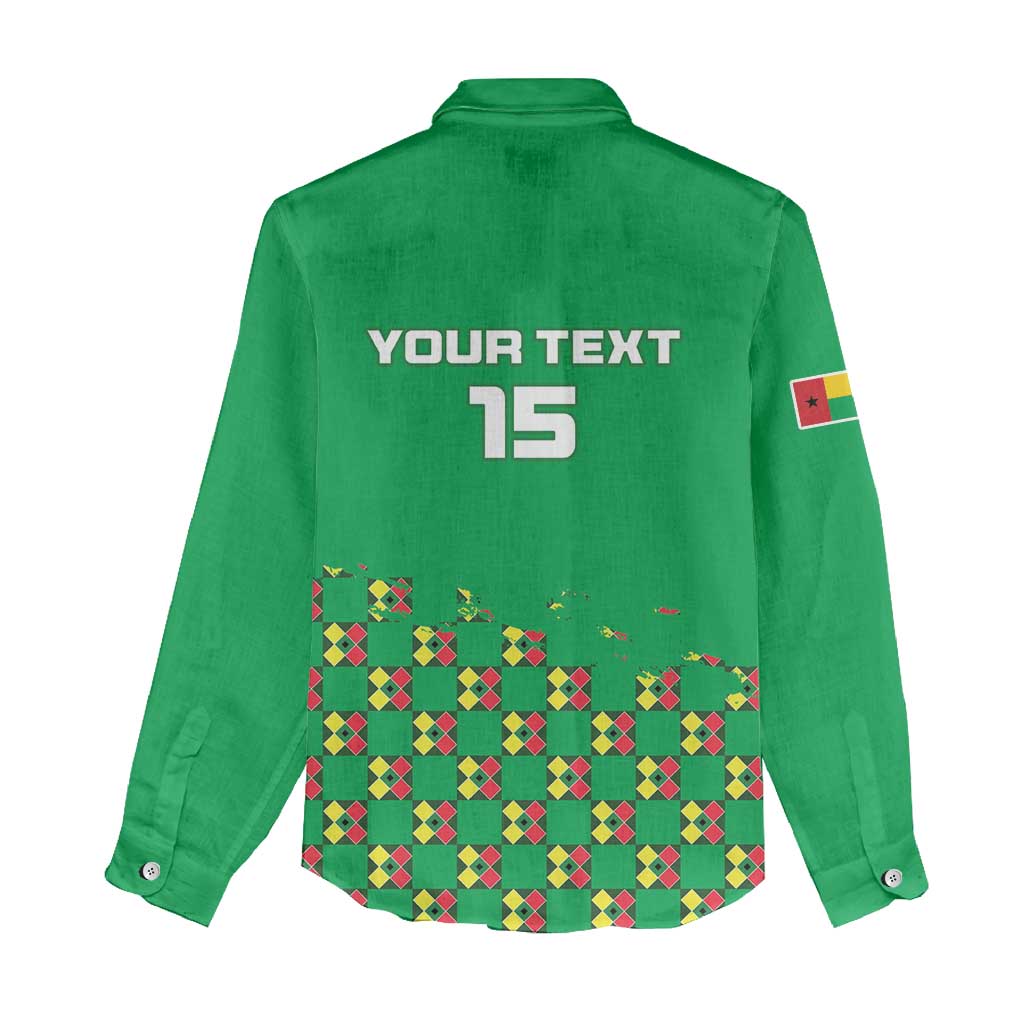 Custom Guinea Bissau Football Women Casual Shirt African Wild Dog - Go Djurtus LT15